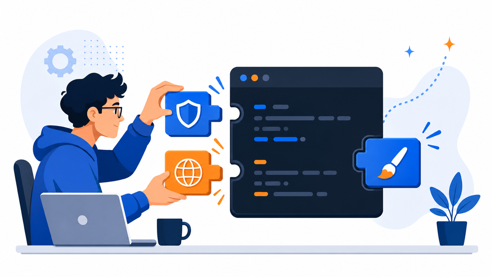 개발자가 작은 TypeScript 확장으로 코딩 하네스에 자신만의 도구를 조립하는 모습