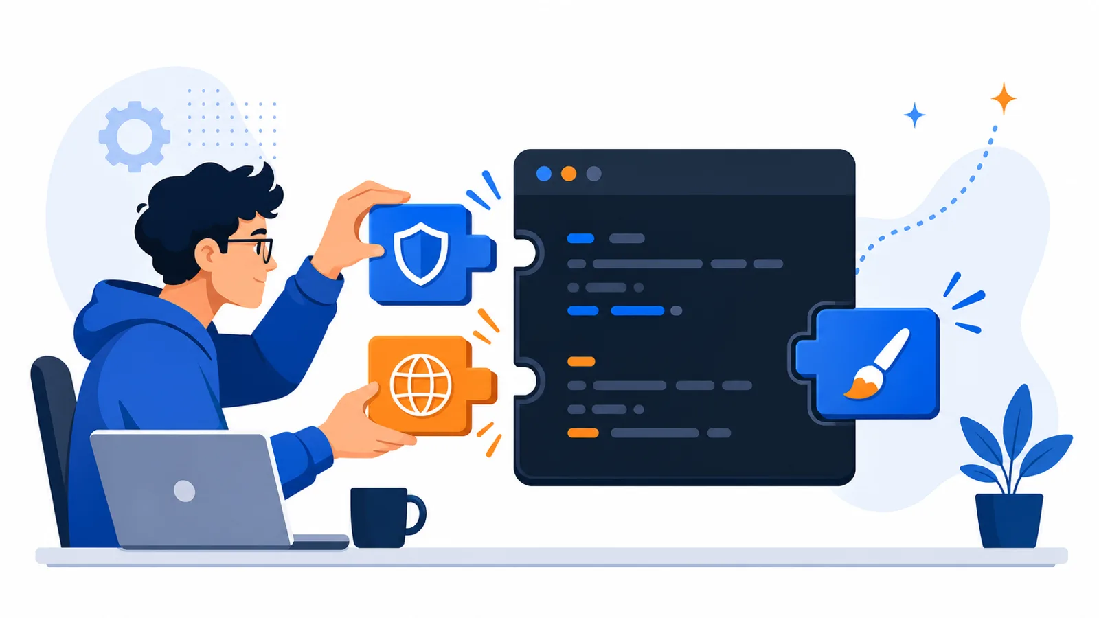 개발자가 작은 TypeScript 확장으로 코딩 하네스에 자신만의 도구를 조립하는 모습